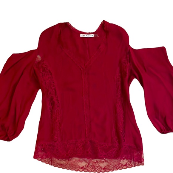 Alice + Olivia Farah Lace Cold Shoulder S - Picture 4 of 5